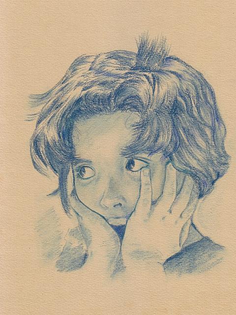 sketches: scared girl